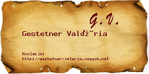 Gestetner Valéria névjegykártya